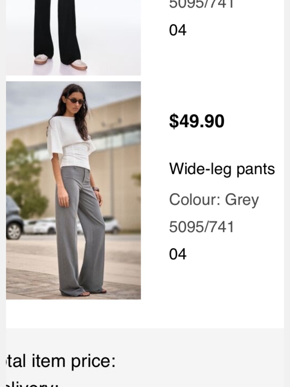 Bershka Wide-Leg Trousers Size 4 Grey